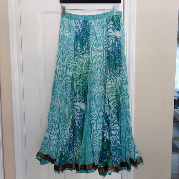 SOFT SURROUNDINGS Coral Reef Crinkle Panel Maxi Skirt – PS - Picture 2 of 6